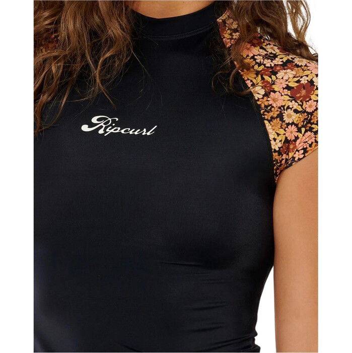 2024 Rip Curl Womens Sea Of Dreams UPF 50 Short Sleeve Rash Vest 164WRV - Brown